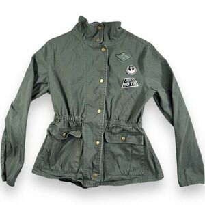 Star Wars Her Universe Rebel Army Utility Jacket Green Military Snap Womens M